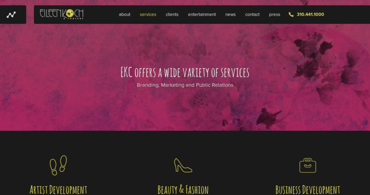 Service page of #12 Leading Public Relations Firm: Eileen Koch