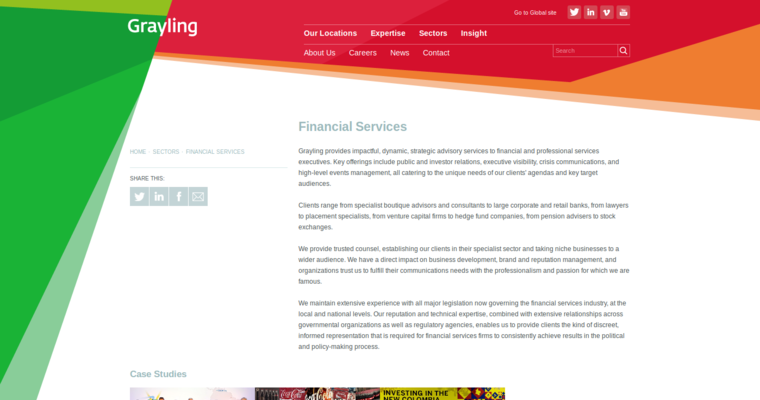 Service page of #1 Leading Public Relations Firm: Grayling