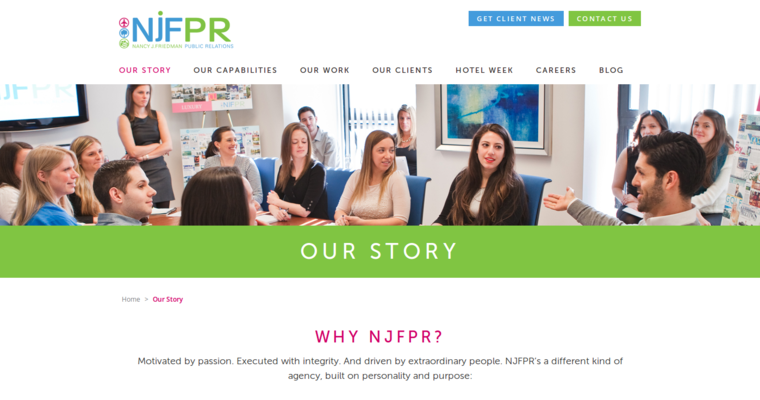 Story page of #18 Leading Public Relations Business: NJFPR
