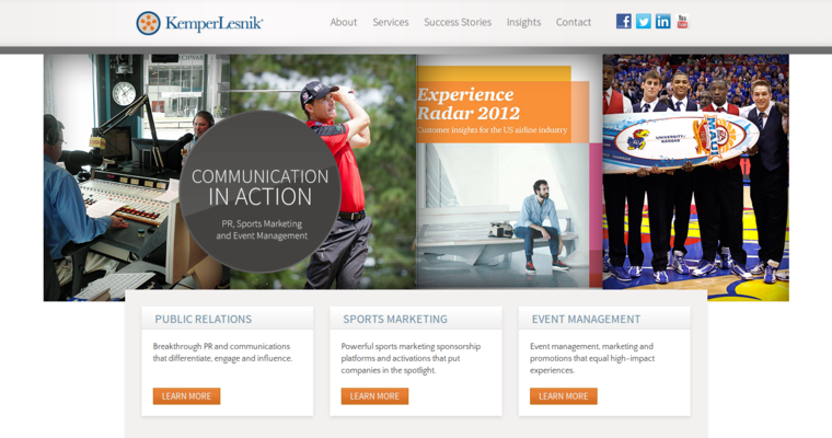 Home page of #9 Leading Public Relations Firm: Kemper Lesnik