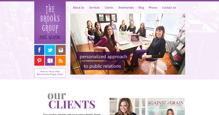 Home page of #7 Best Public Relations Firm: Brooks PR