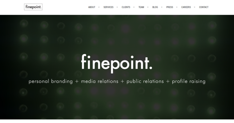 Home page of #12 Leading Public Relations Firm: Fine Point
