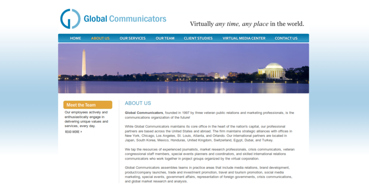 About page for #19 Leading PR Company - Global Communicators
