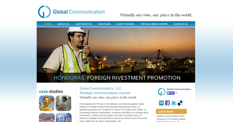 Home page of #19 Leading Public Relations Company: Global Communicators