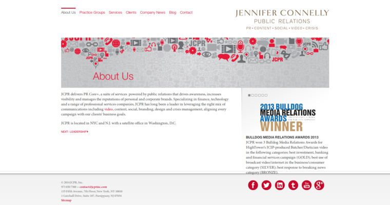 About page for #10 Leading PR Agency - JCPR