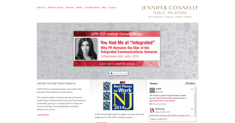 Home page of #10 Best Public Relations Agency: JCPR