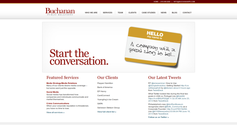 Home page of #17 Top PR Business: Buchanan Public Relations