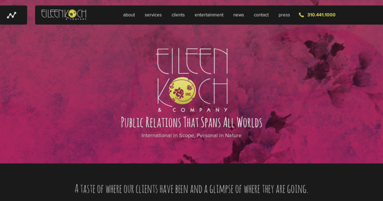 Home page of #14 Leading PR Agency: Eileen Koch