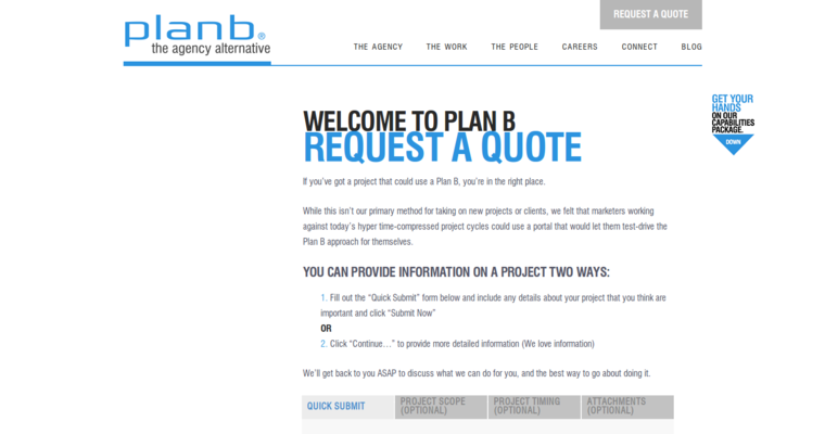 Quote page of #21 Best PR Company: Plan B