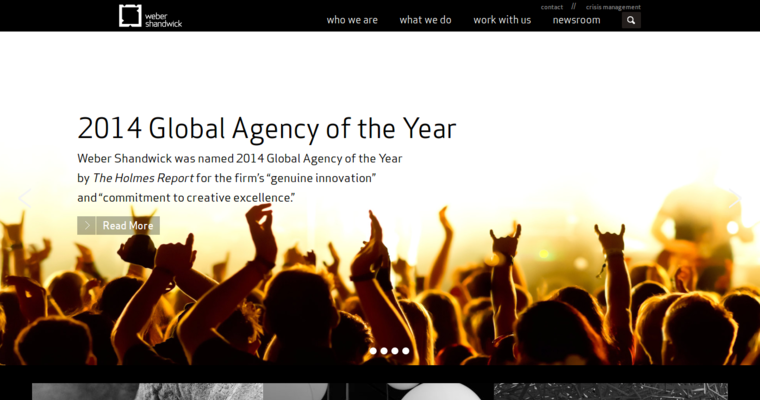 Home page of #19 Top PR Agency: Weber Shandwick