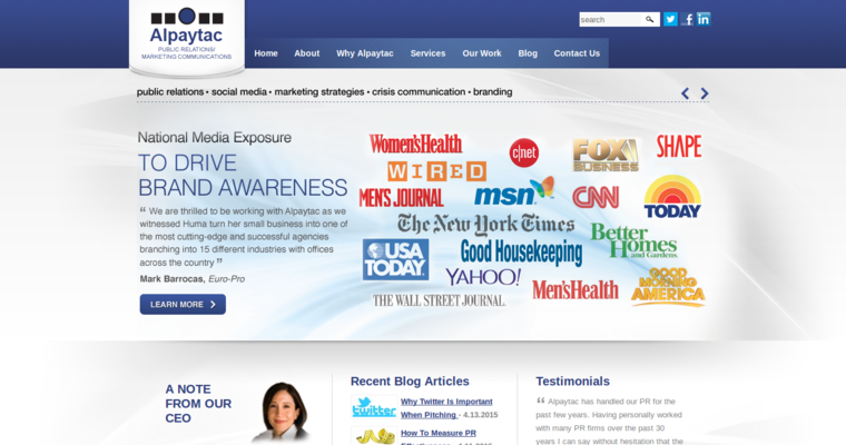Home page of #17 Leading Public Relations Business: Alpaytac PR