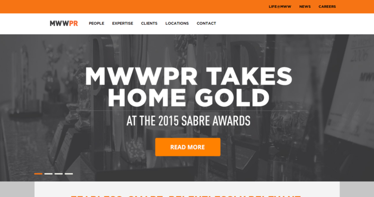 Home page of #8 Leading Public Relations Company: MWW PR
