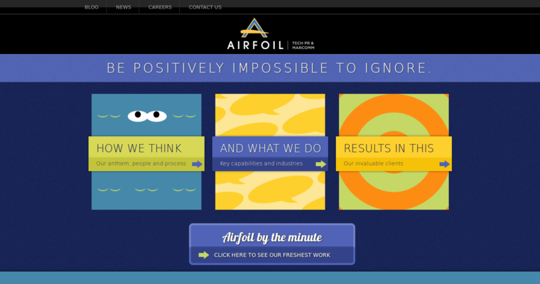 Home page of #15 Leading Public Relations Company: Airfoil Public Relations 