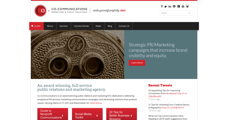 Home page of #18 Top Public Relations Business: CO-Communications