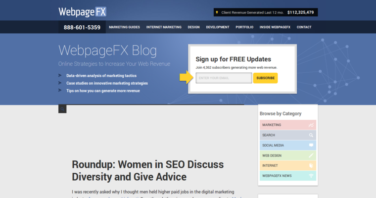 Blog page of #3 Best Digital Public Relations Agency: WebpageFX