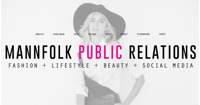 Home page of #2 Top Beauty PR Agency: Mannfolk