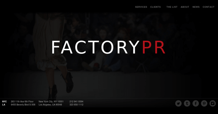Home page of #1 Best Beauty PR Business: Factory PR