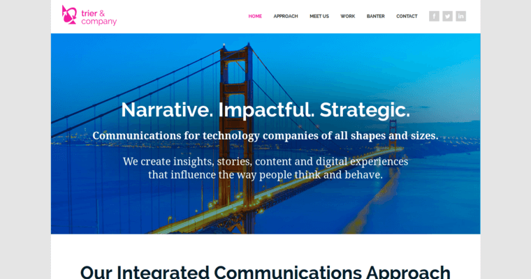Home page of #2 Leading San Francisco Public Relations Business: Trier & Co