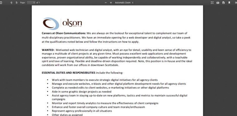 About page for #20 Best PR Company - Olson Communications