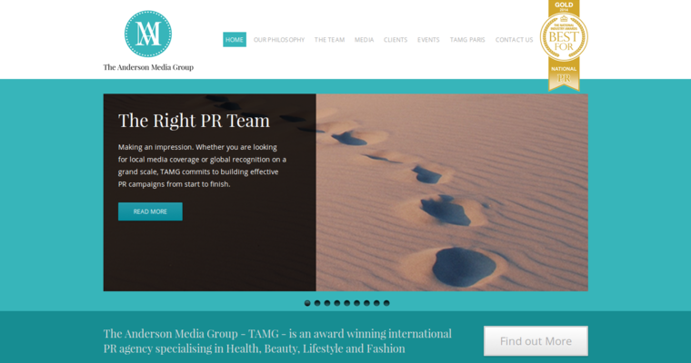 Home page of #1 Best London PR Business: The Anderson Media Group