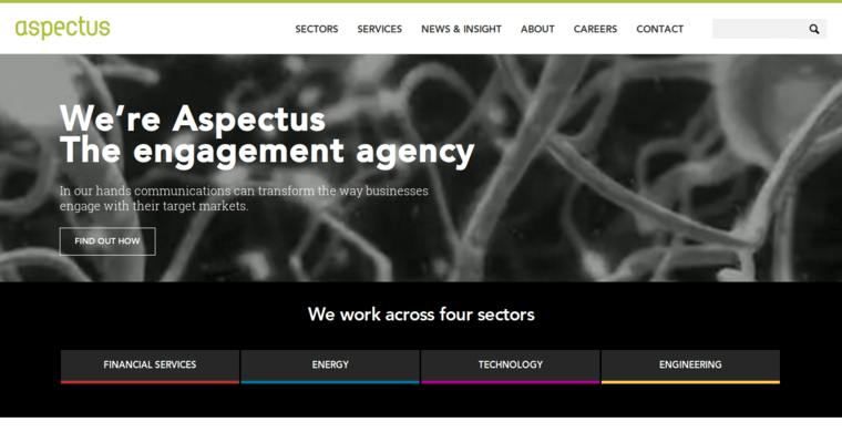 Home page of #4 Top London PR Firm: Aspectus
