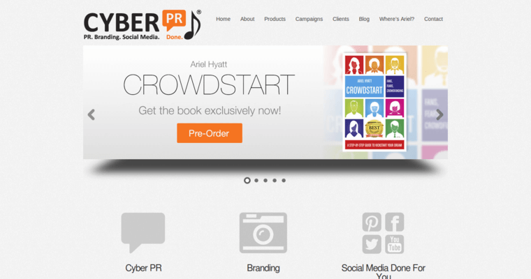 Home page of #5 Best Entertainment PR Firm: Cyber