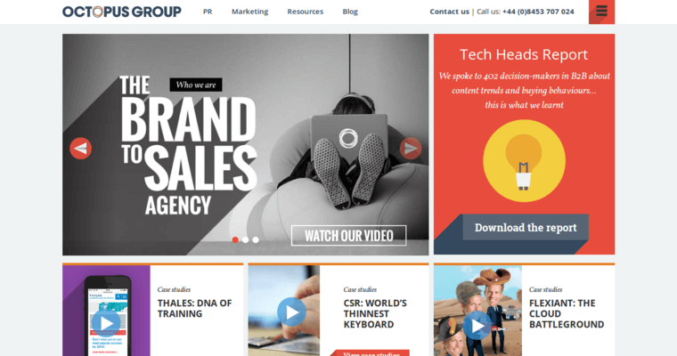 Home page of #15 Leading PR Company: Octopus