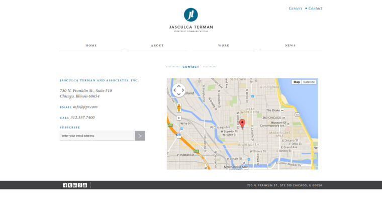 Contact page of #8 Leading Chicago Public Relations Firm: Jasculca Terman