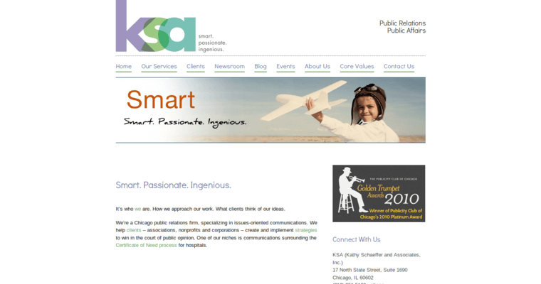 Home page of #1 Leading Chicago Public Relations Agency: KSA