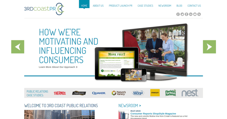 Home page of #6 Best Chicago PR Agency: 3rd Coast PR