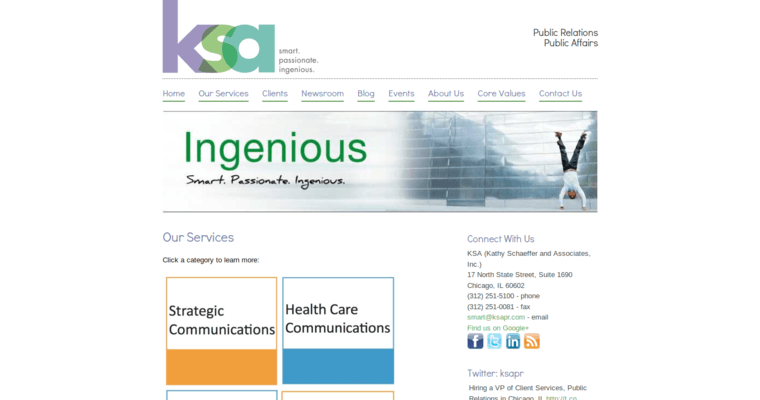 Service page of #1 Top Chicago PR Firm: KSA