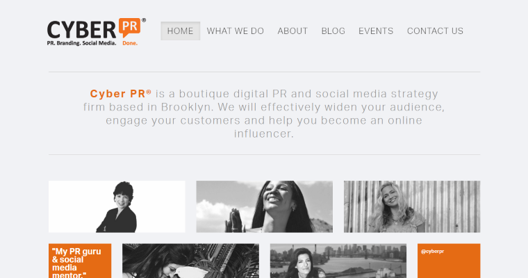 Home page of #2 Leading Digital Public Relations Firm: Cyber PR