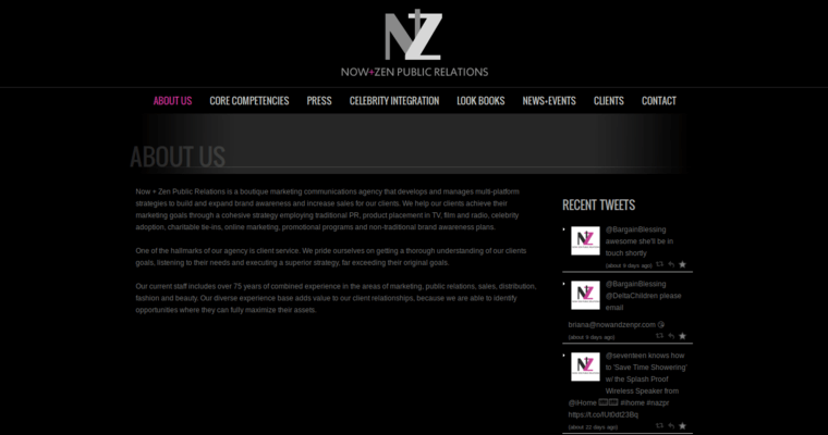 About page of #2 Leading Beauty Public Relations Firm: Now and Zen PR
