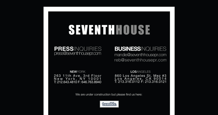 Home page of #10 Best Fashion PR Company: Seventh House