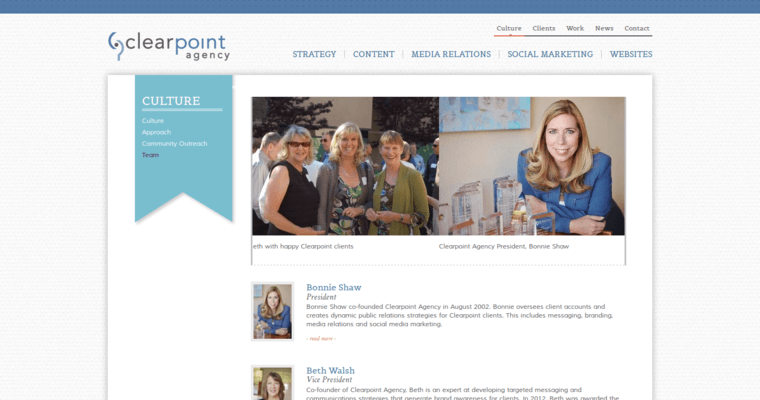 Team page of #6 Leading Finance Public Relations Firm: Clearpoint Agency