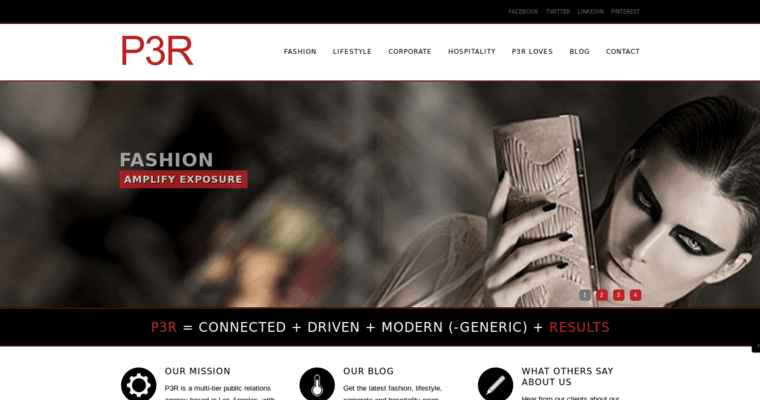 Home page of #9 Leading Los Angeles PR Agency: P3R