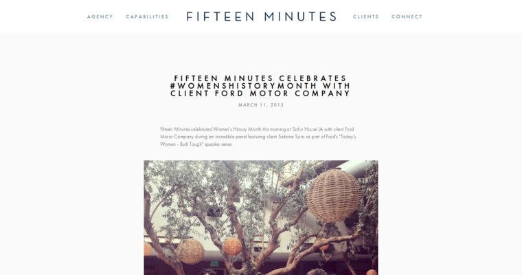 Company page of #7 Leading Los Angeles PR Business: Fifteen Minutes