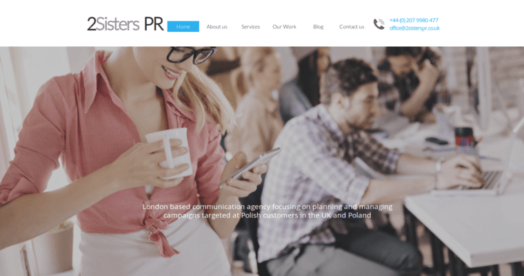 Home page of #6 Best London PR Business: 2Sisters PR