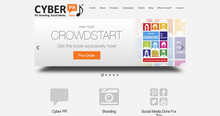 Home page of #3 Best Music Public Relations Agency: Cyber