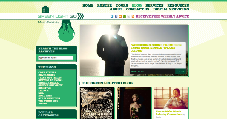 Blog page of #7 Leading Music Public Relations Company: Green Light Go