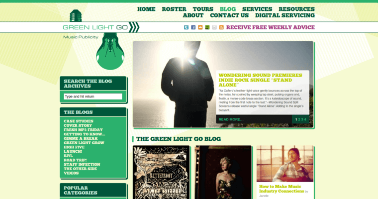 Blog page of #6 Top Entertainment Public Relations Business: Green Light Go