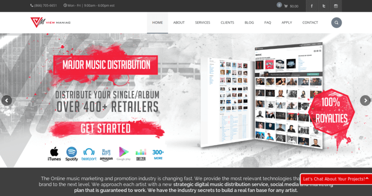 Home page of #5 Top Music Public Relations Agency: View Maniac