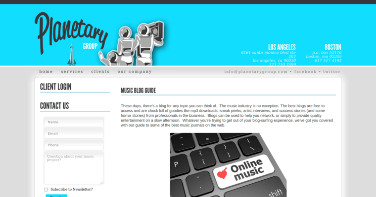 Blog page of #1 Leading Music Public Relations Business: Planetary Group