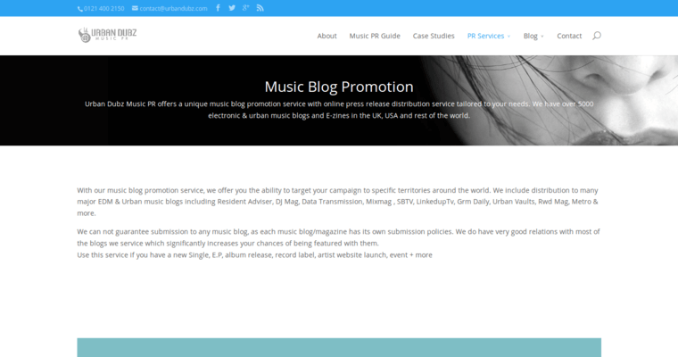 Blog page of #8 Best Music PR Firm: Urbandubz