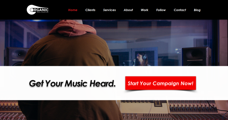 Home page of #1 Top Entertainment Public Relations Firm: Organic Music Marketing