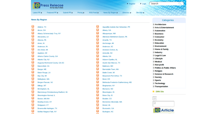 News page of #9 Leading Press Release Service: Easy-Press Release