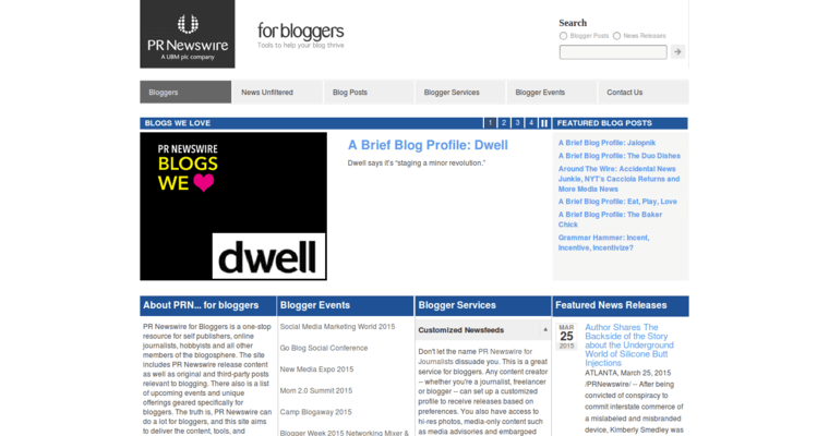 Blog page of #2 Top Press Release Service: PR Newswire