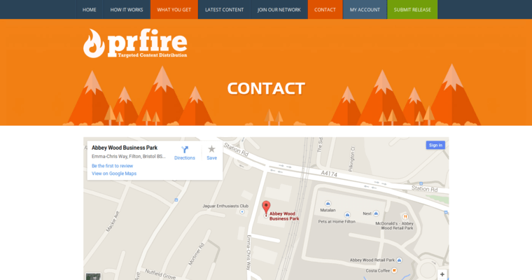 Contact page of #8 Best Press Release Service: PR Fire