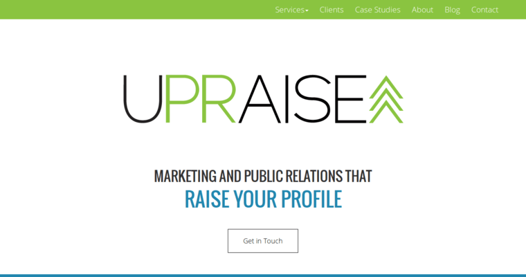 Home page of #10 Leading San Francisco Public Relations Company: Upraise