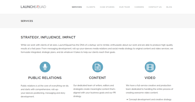 Service page of #9 Best San Francisco Public Relations Firm: LaunchSquad